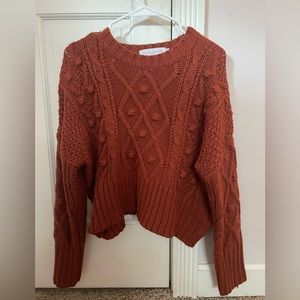 Nectar clothing rust brown color cable knit sweater